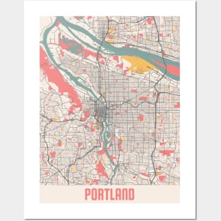 Portland - United States Chalk City Map Posters and Art